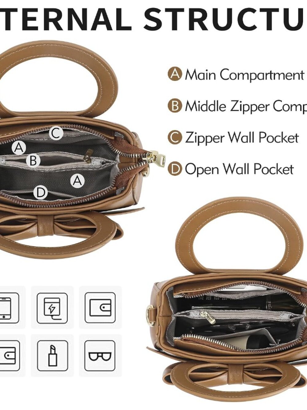 Small Purses for Women Crossbody Bag, Vegan Leather Crossbody Purses and Handbag - Picture 6 of 9